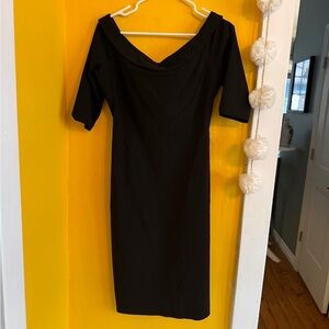 Collectif Black Off-Shoulder Long Sleeve Dress
